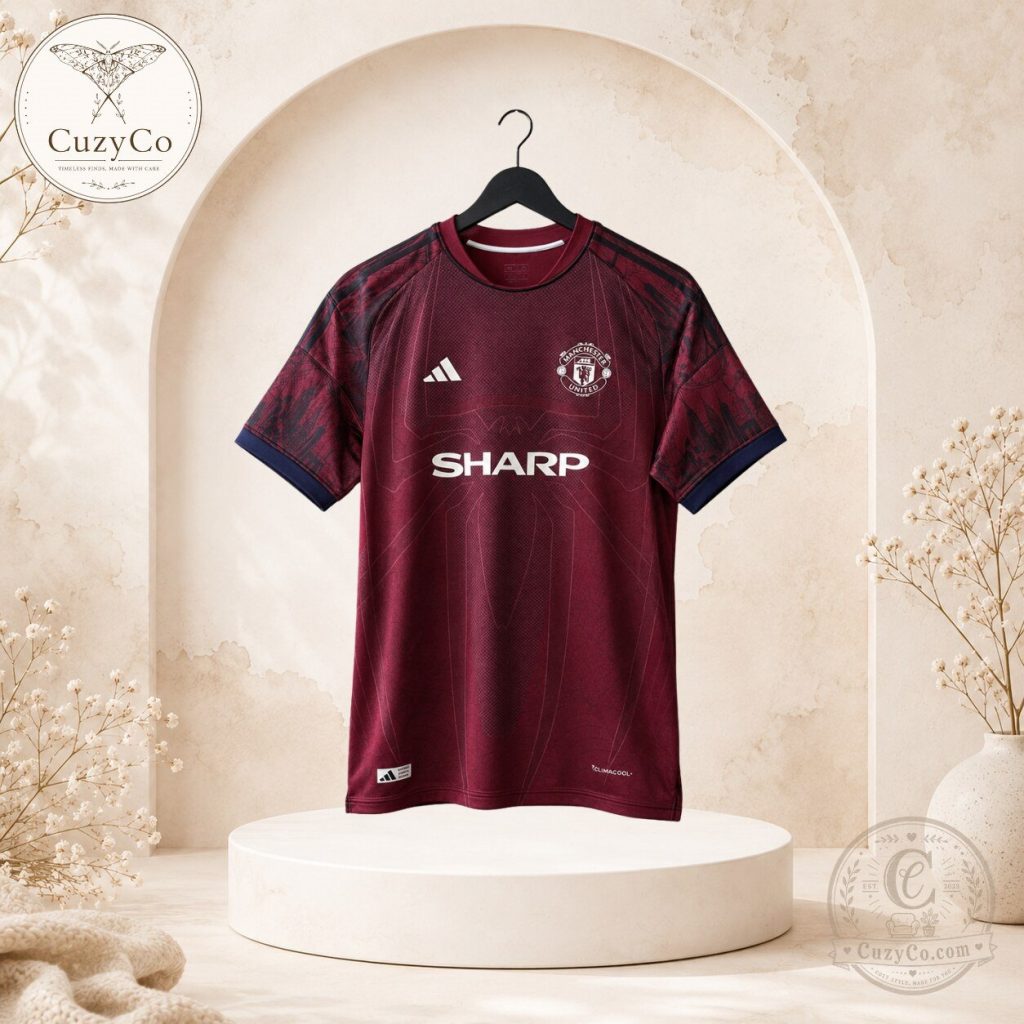 Spider-Man x Manchester United Burgundy Football Jersey Spider-Man x Manchester United Burgundy Football Jersey